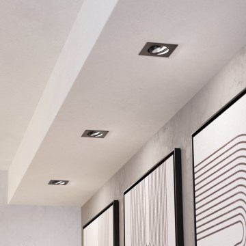 Eglo - SET 3x LED zatemnjive vgradne stropne svetilke LED/4,8W/230V 8,8x8,8 cm črna