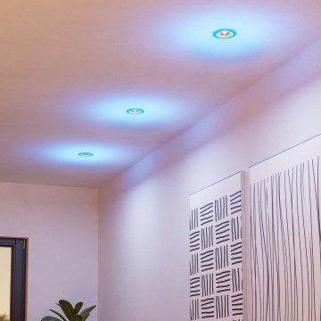 Eglo - SET 3xLED RGBW Zatemnitvena kopalniška vgradna svetilka 3xLED/3,8W/230V 2700-6500K IP44 + Daljinski upravljalnik