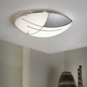 Eglo - Stenska stropna svetilka 1 x E27/60W srebrna / bela