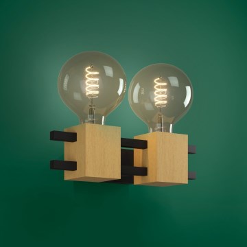Eglo - Stenska svetilka 2xE27/40W/230V črna/rjava