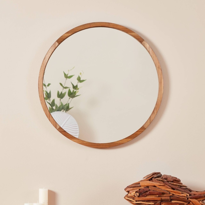Eglo - Stensko ogledalo pr. 70 cm rjava