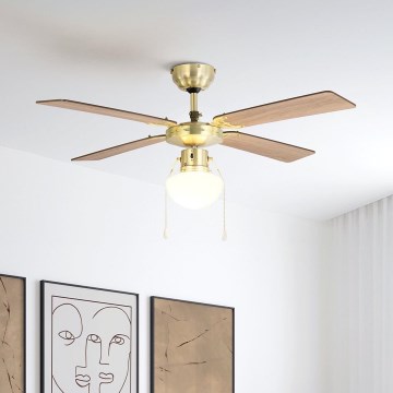 Eglo - Stropni ventilator 1xE27/60W/230V zlata