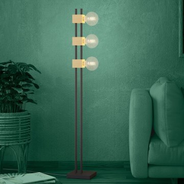 Eglo - Talna svetilka 3xE27/40W/230V črna/rjava