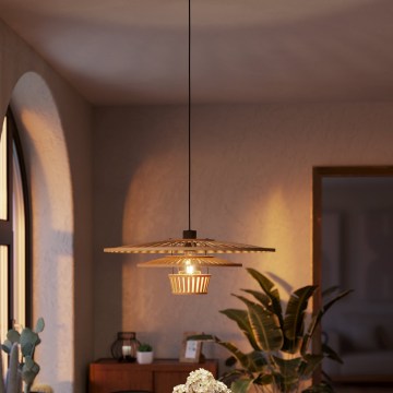 Eglo - Viseča svetilka na kablu 1xE27/40W/230V bambus