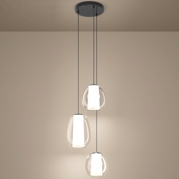 Eglo - Zatemljiv LED lestenec na kablu LED/7W/230V + 2xLED/5,5W + 3xLED/1,6W sijajni krom