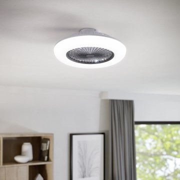 Eglo - Zatemljiv LED stropni ventilator 3xLED/12,6W/230V 2700-6500K Ø 55 cm siva + daljinski upravljalnik