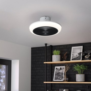 Eglo - Zatemljiv LED stropni ventilator 3xLED/8,5W/230V 2700-6500K premer 45,5 cm črna + daljinski upravljalnik