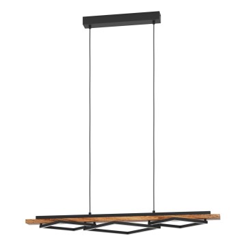 Eglo - Zatemljiv LED viseči lestenec na kablu 2xLED/13W/230V + LED/16W črna/rjava