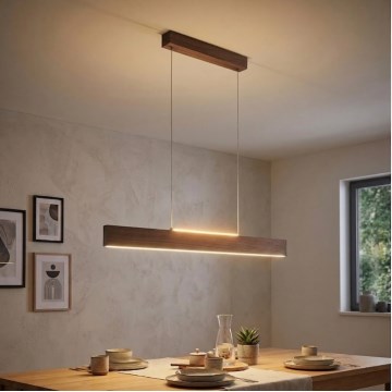 Eglo - Zatemljiv lestenec na vrvici LED/21W/230V + LED/8,4W oreh