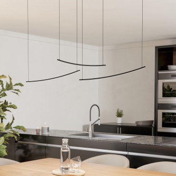 Eglo - zatemljiv viseči LED lestenec na kablu LED/22W/230V 2700/4000/6500K črna