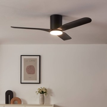 Eglo - Zatemnljiv LED stropni ventilator LED/17W/230V 3000/4000/5000K premer 132 cm črn + daljinski upravljalnik