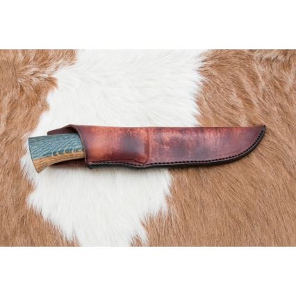 Ekskluziven nož iz damaščanskega jekla 12,7 cm hrast/ebenovina
