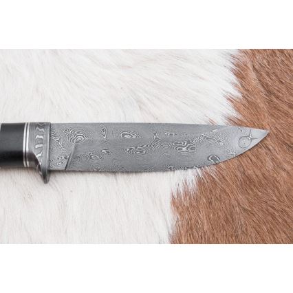Ekskluziven nož iz damaščanskega jekla 12,7 cm hrast/ebenovina