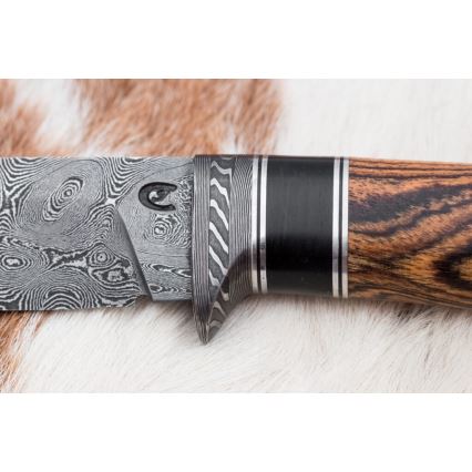 Ekskluziven nož iz damaščanskega jekla 12 cm bocote/ebenovina