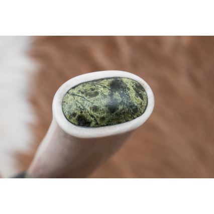 Ekskluziven nož iz damaščanskega jekla 13 cm serpentinite/rogovje severnega jelena