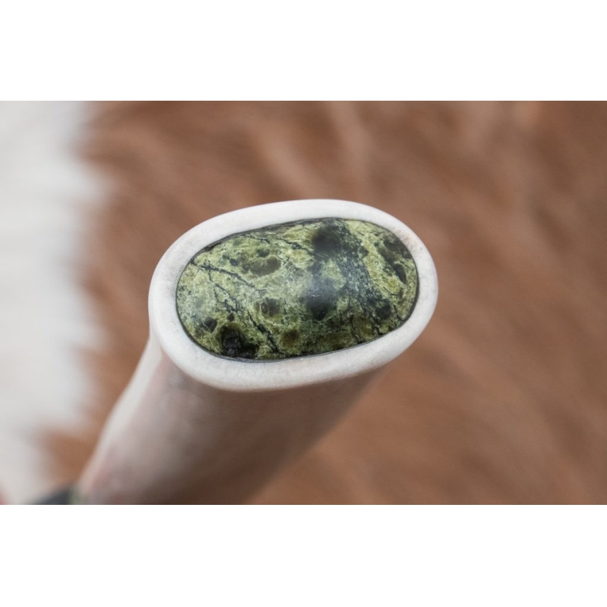 Ekskluziven nož iz damaščanskega jekla 13 cm serpentinite/rogovje severnega jelena