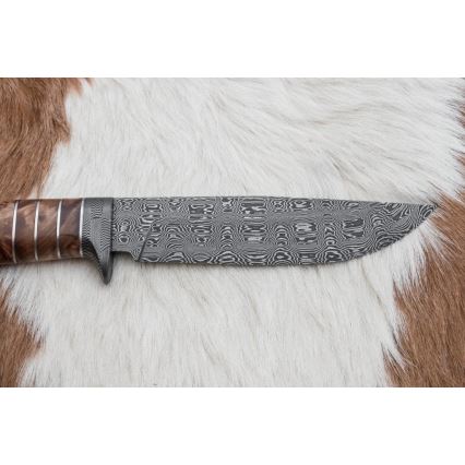 Ekskluziven nož iz damaščanskega jekla 14,4 cm kostanj/mamutov zob