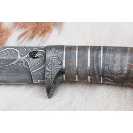 Ekskluziven nož iz damaščanskega jekla 14 cm pepel