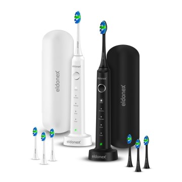 ELDONEX ETB-1010-BW - KOMPLET 2x soničnih zobnih ščetk SonicPro DuoPack IPX7 črna + bela