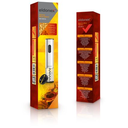 ELDONEX EWO-2200-SL - Električni odpirač za vino 4xAA mat krom