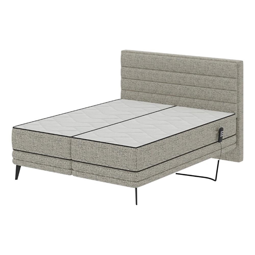 Električni adjustable upholstered bed z vzmetnicami MILA 160x200 cm siva