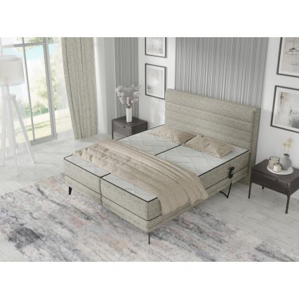 Električni adjustable upholstered bed z vzmetnicami MILA 160x200 cm siva