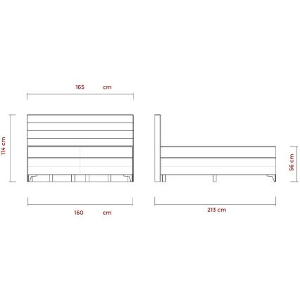 Električni adjustable upholstered bed z vzmetnicami MILA 160x200 cm siva