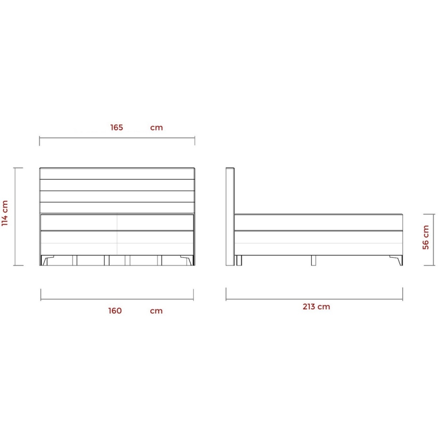 Električni adjustable upholstered bed z vzmetnicami MILA 160x200 cm siva