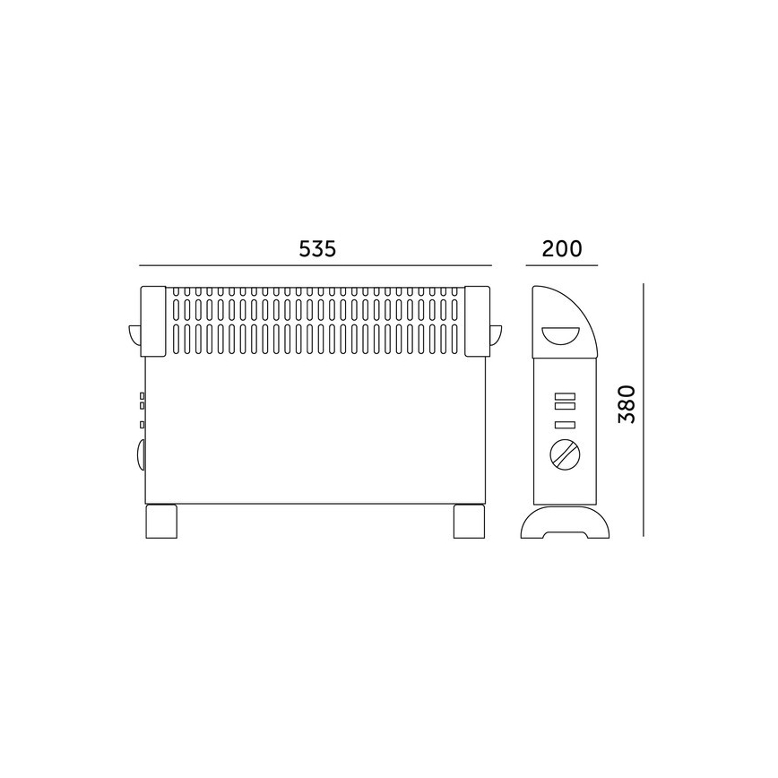 Električni grelec/konvektor SONDO 750/1250/2000W/230V črn