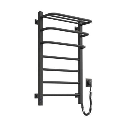 Električni kopalniški radiator s termostatom FORTIS 350W/230V 80,6 cm IP44 črna desno kvadraten