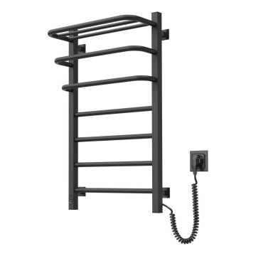 Električni kopalniški radiator s termostatom FORTIS 350W/230V 80,6 cm IP44 črna desno kvadraten