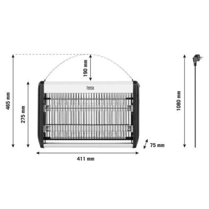 Električni lovilnik insektov 2x10W/230V 80m2