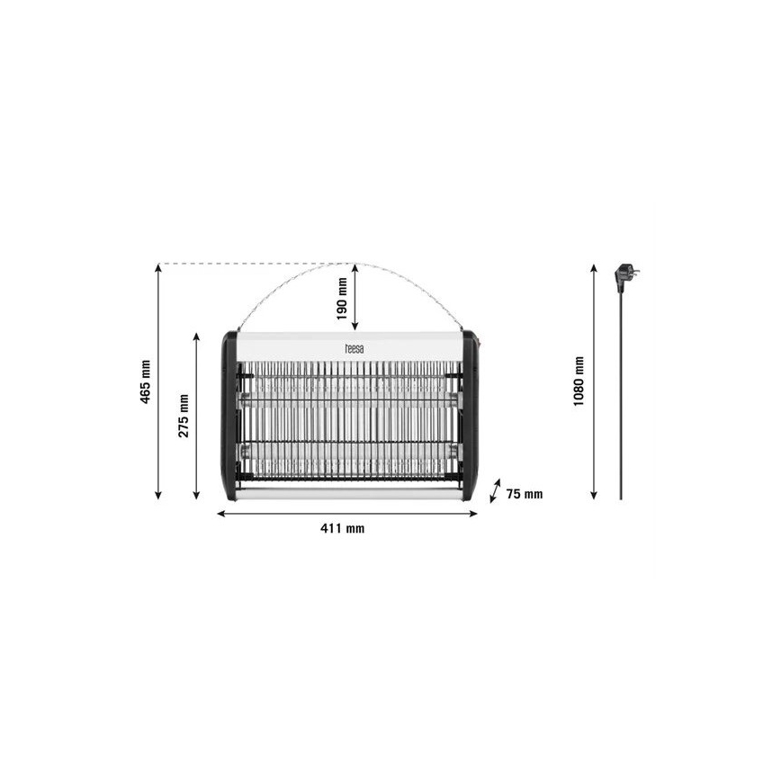 Električni lovilnik insektov 2x10W/230V 80m2