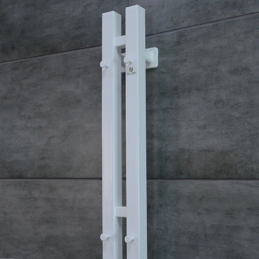 Električni nosilec za brisače s termostatom SILOUETTE 187W/230V 120,6 cm IP44 bela desno kvadraten