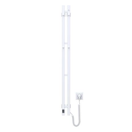 Električni nosilec za brisače s termostatom SILOUETTE 187W/230V 120,6 cm IP44 bela desno kvadraten