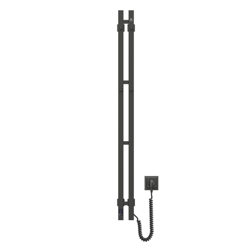 Električni nosilec za brisače s termostatom SILOUETTE 187W/230V 120,6 cm IP44 črna desno kvadraten