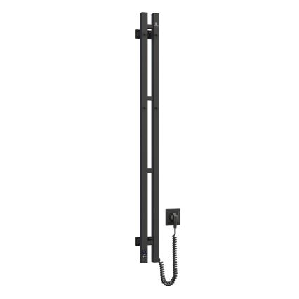 Električni nosilec za brisače s termostatom SILOUETTE 187W/230V 120,6 cm IP44 črna desno kvadraten
