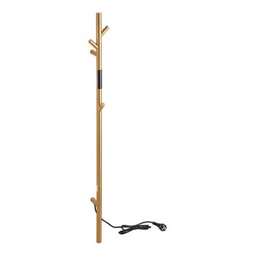 Električni stenski obešalnik za brisače, 118 cm, 30 W, v zlati barvi