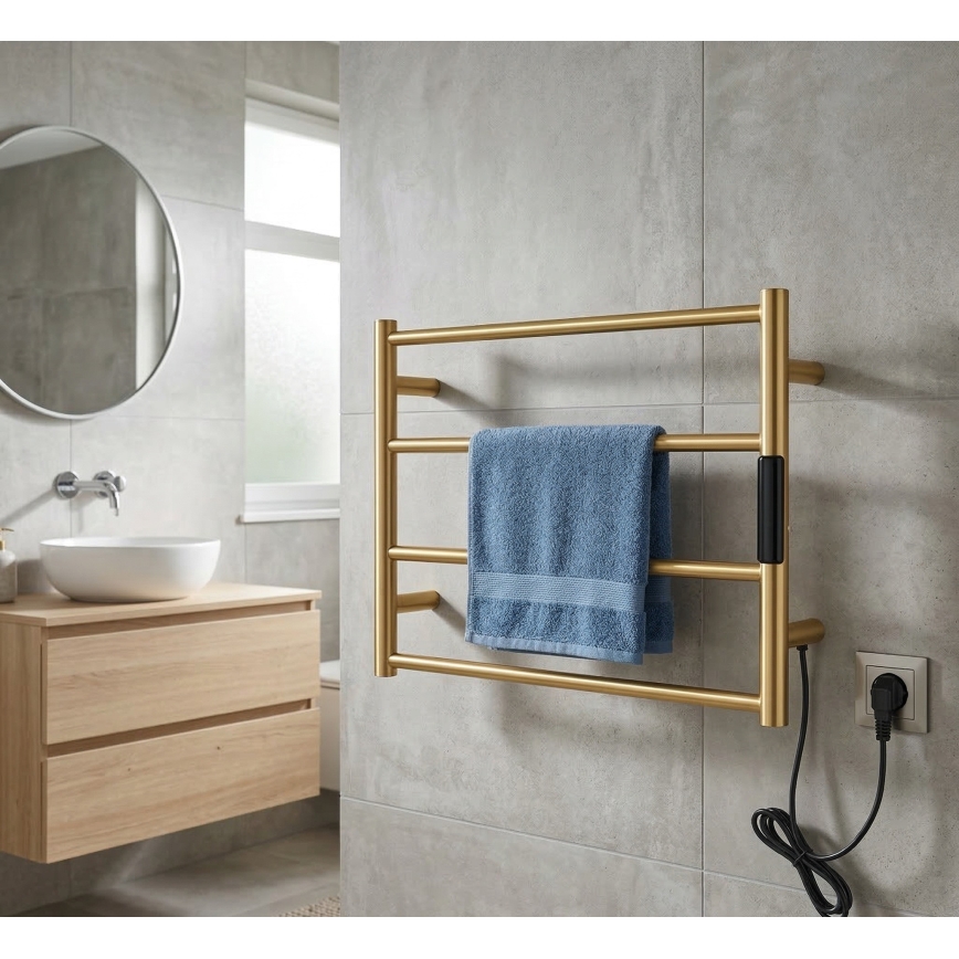 Električni sušilnik brisač 56x37 cm, 36 W, nerjaveče jeklo/zlata