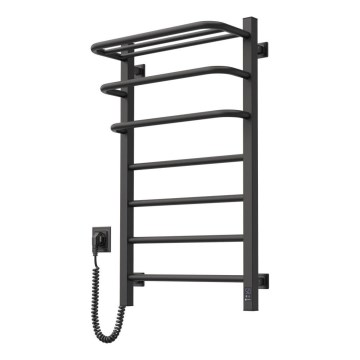 Električni sušilnik za brisače s termostatom FORTIS 155 W 80x48 cm črn levi