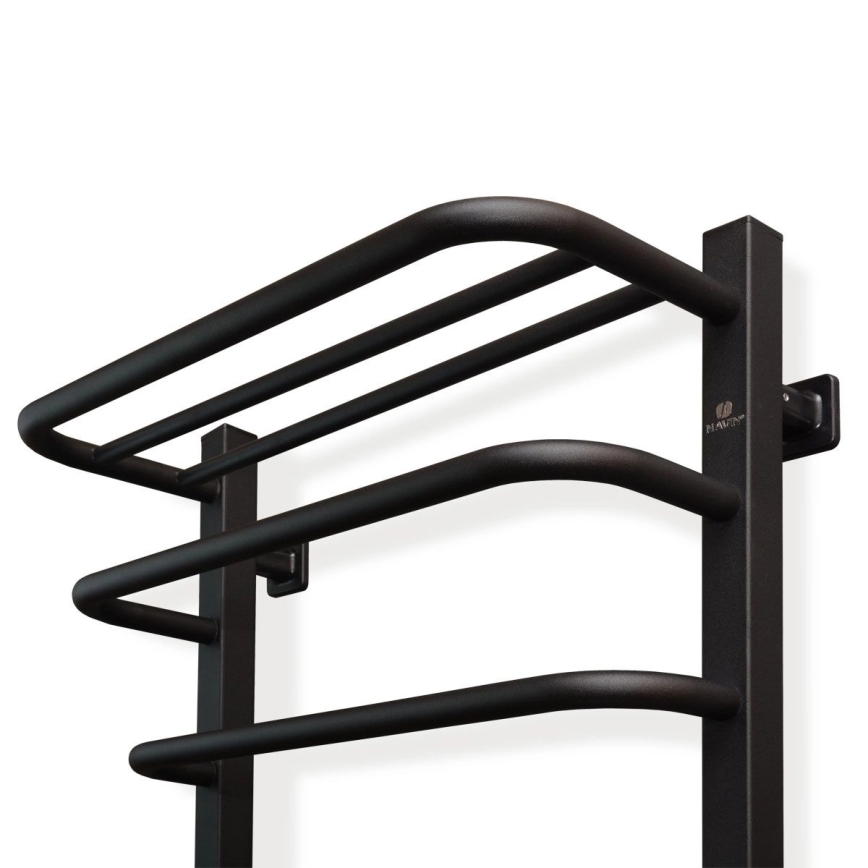 Električni sušilnik za brisače s termostatom FORTIS 155 W 80x48 cm črn levi