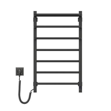 Električni sušilnik za brisače s termostatom FORTIS 155 W 80x48 cm črn levi