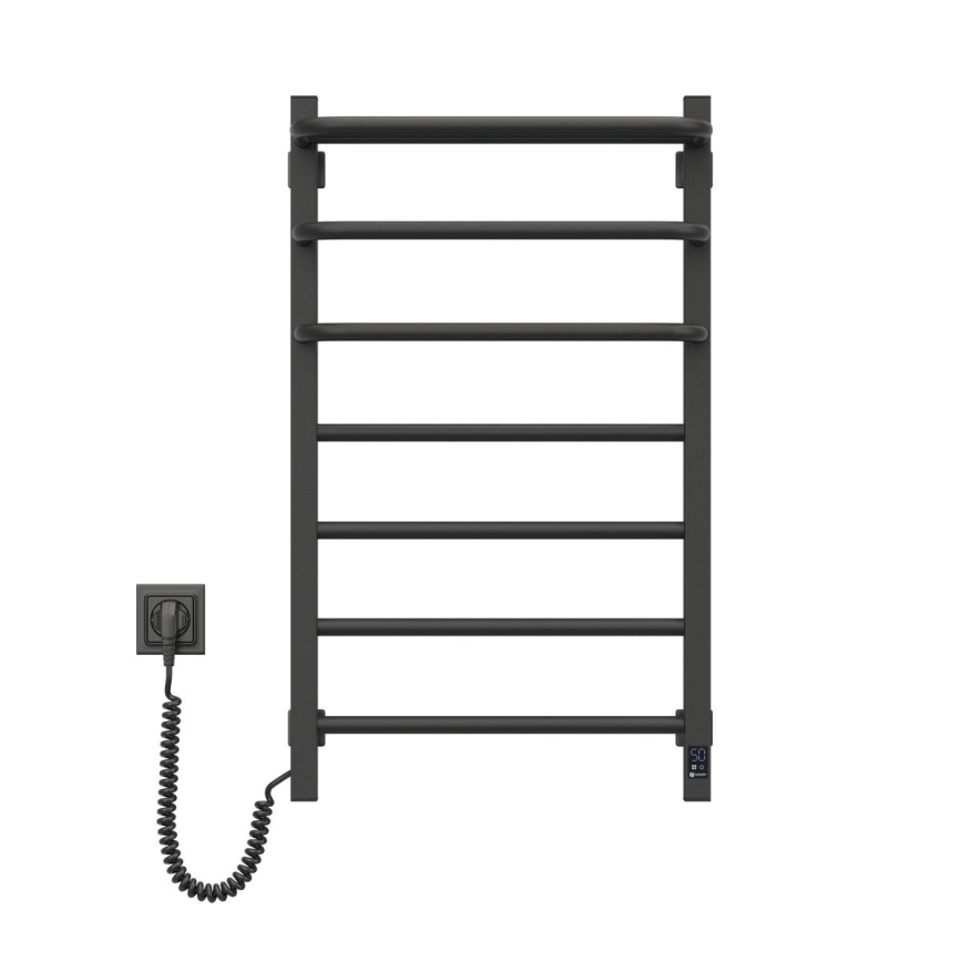 Električni sušilnik za brisače s termostatom FORTIS 155 W 80x48 cm črn levi