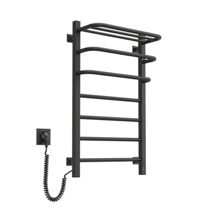Električni sušilnik za brisače s termostatom FORTIS 155 W 80x48 cm črn levi