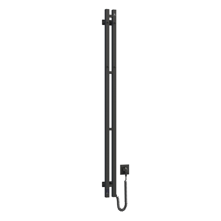 Električni sušilnik za brisače s termostatom SILOUETTE 106W 150x9 cm črn desni