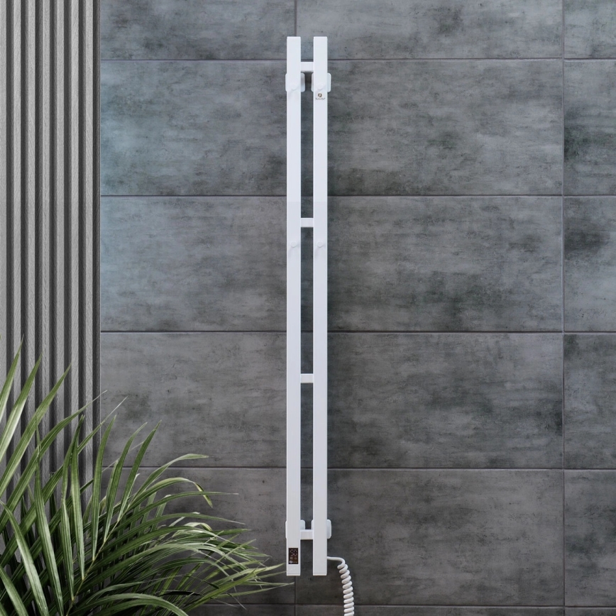 Električni radiator za brisače SILOUETTE s termostatom, 200 W/230 V, 150,6 cm, IP44, bela, desna