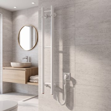 Električni sušilnik za brisače SILOUETTE 46W 100x16 cm v beli barvi, desna izvedba