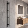 Električni sušilnik za brisače z termostatom SILOUETTE 70W 120x9 cm, črn, desni