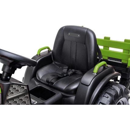 Električni traktor z vozilom 2x30W/7000 mAh črna/zelena + daljinski upravljalnik