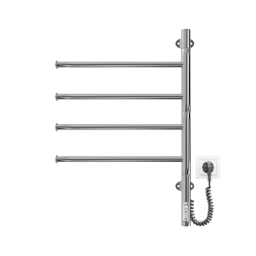 Električni vrtljiv sušilnik za brisače VEER 50W/230V 60x44,5 cm nerjaveče jeklo/sijajni krom